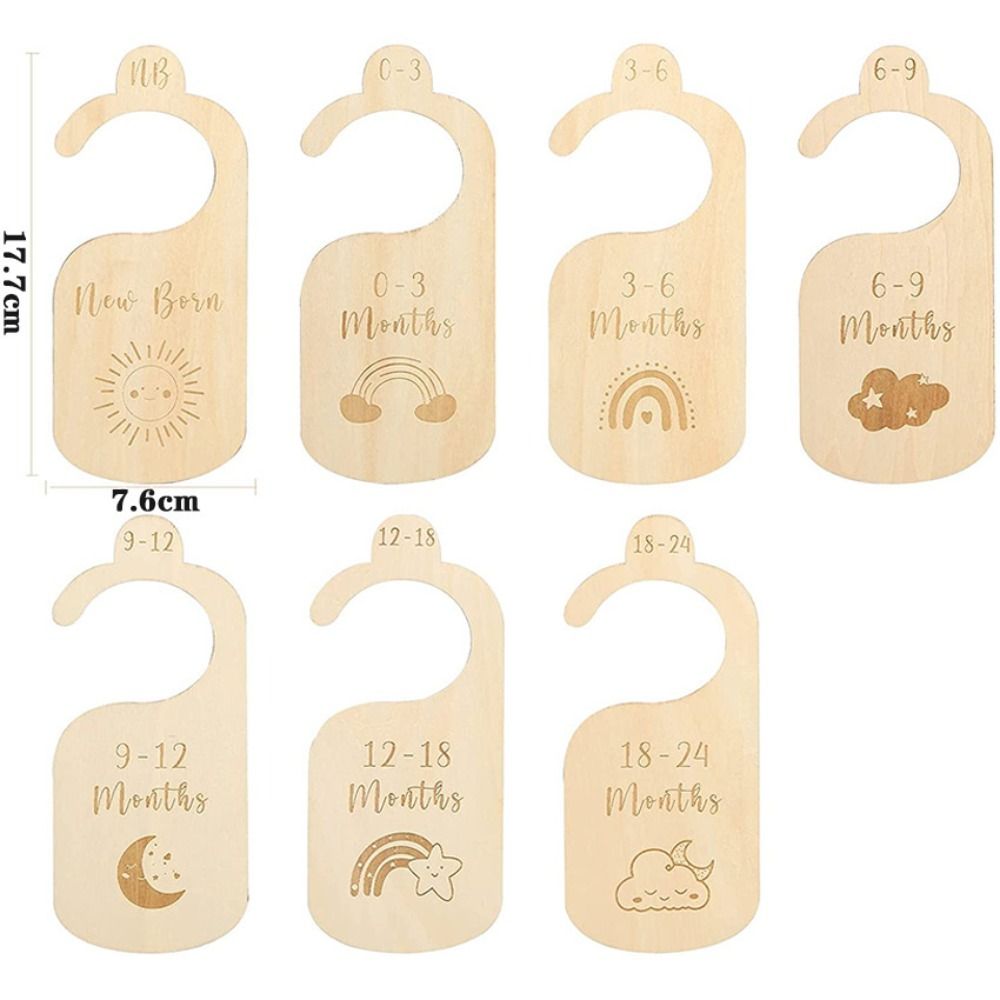 Baby Nursery Closet - 7/8Pcs Wood Baby Closet Divider Cartoon