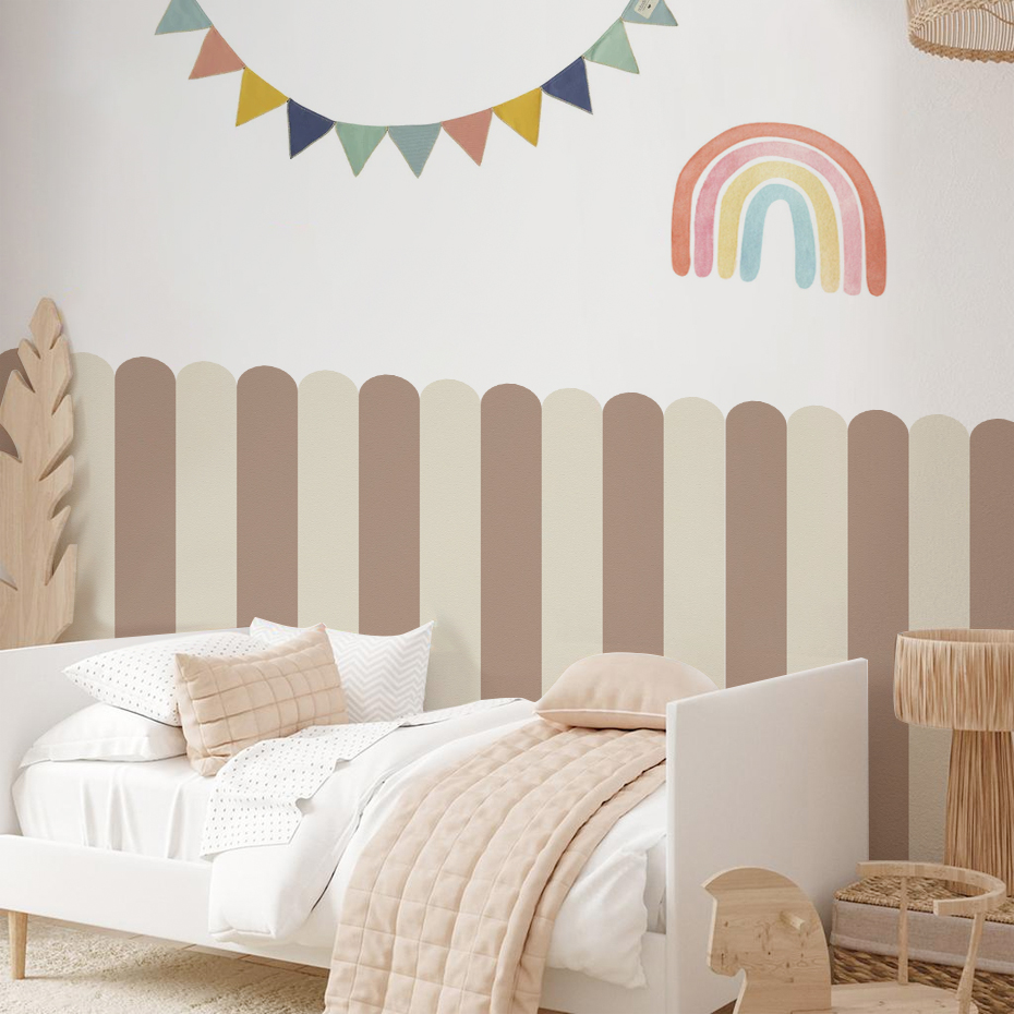Baby Nursery Pictures - Multicolor Vertical Striped Arc Wallpaper Nursery
