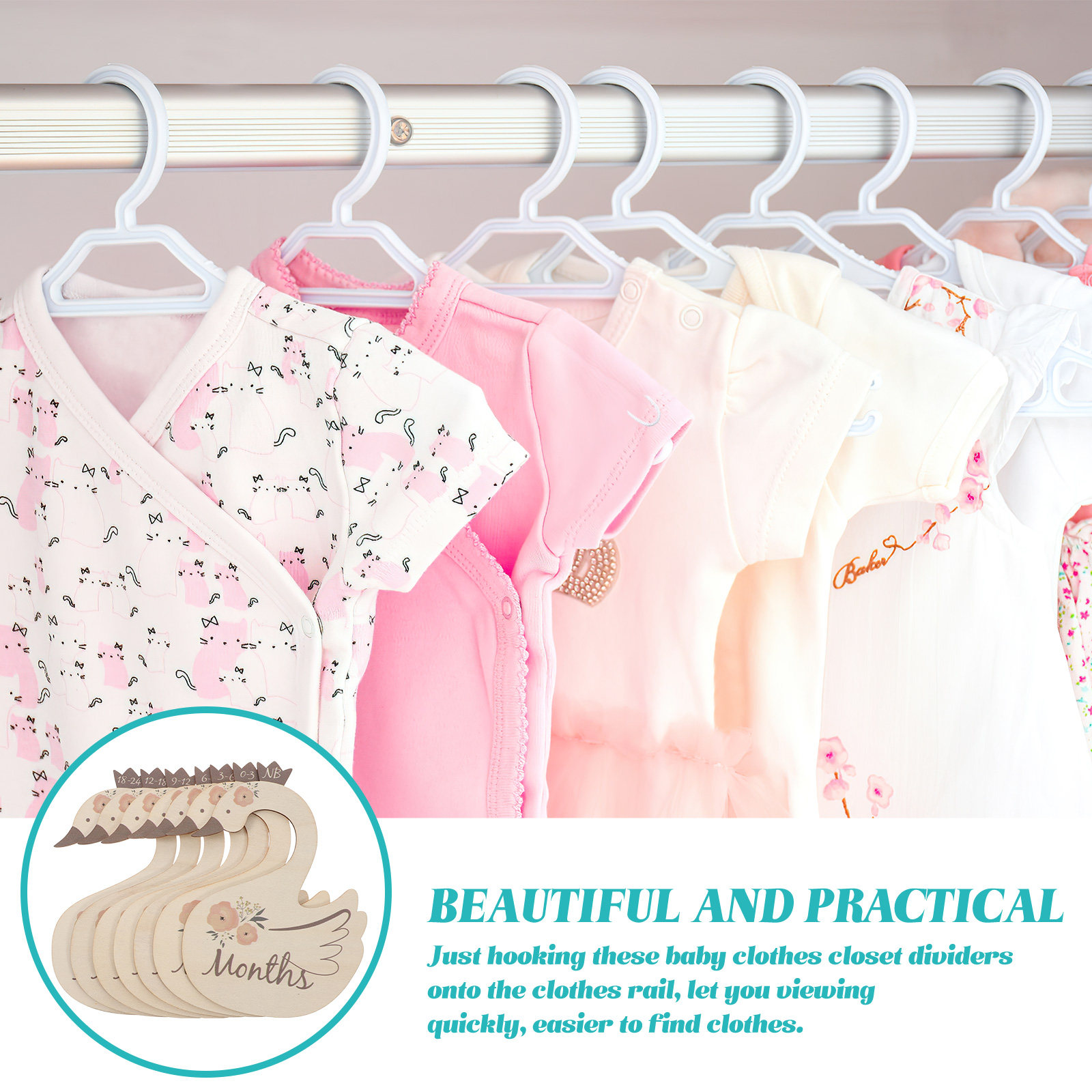 7Pcs Swan Baby Clothes Size Di - Baby Nursery Closet review and price