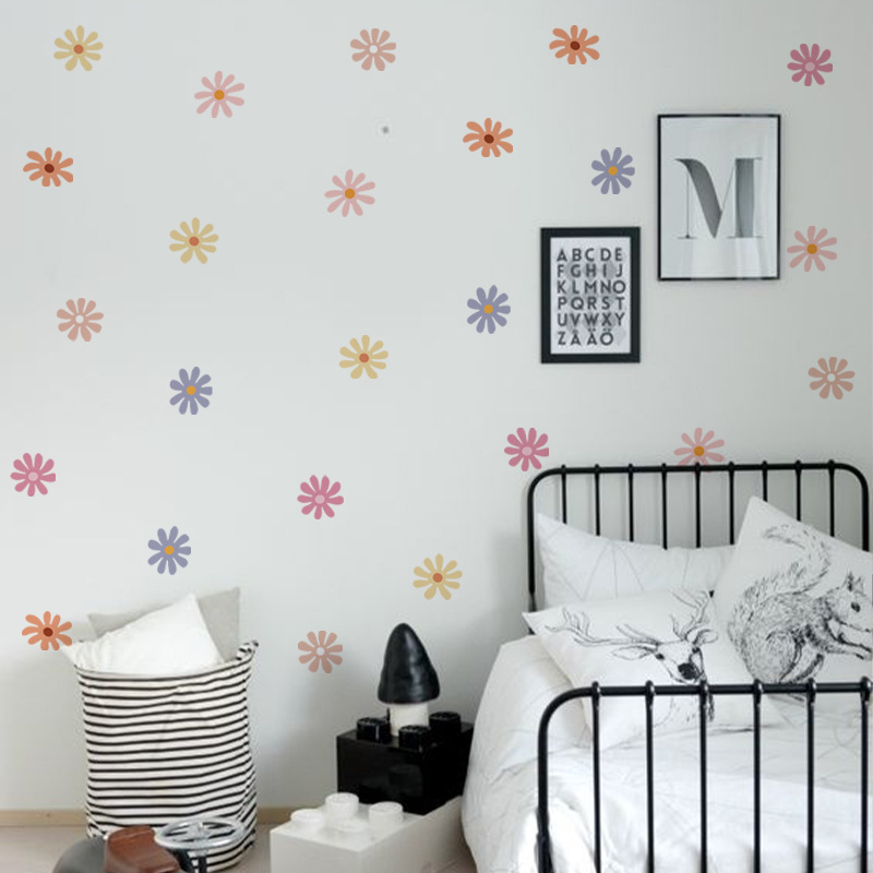Daisy Floral Wall Stickers Chi - Baby Nursery Peel And Stick Wallpaper review and price