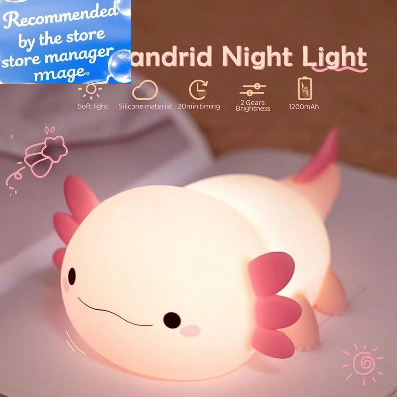 Cute Axolotl Night Light Silic - Baby Nursery Egg Light review and price