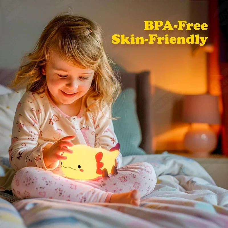 Cute Axolotl Night Light Silic - Baby Nursery Egg Light review and price