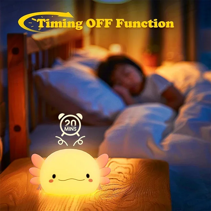 Cute Axolotl Night Light Silic - Baby Nursery Egg Light review and price