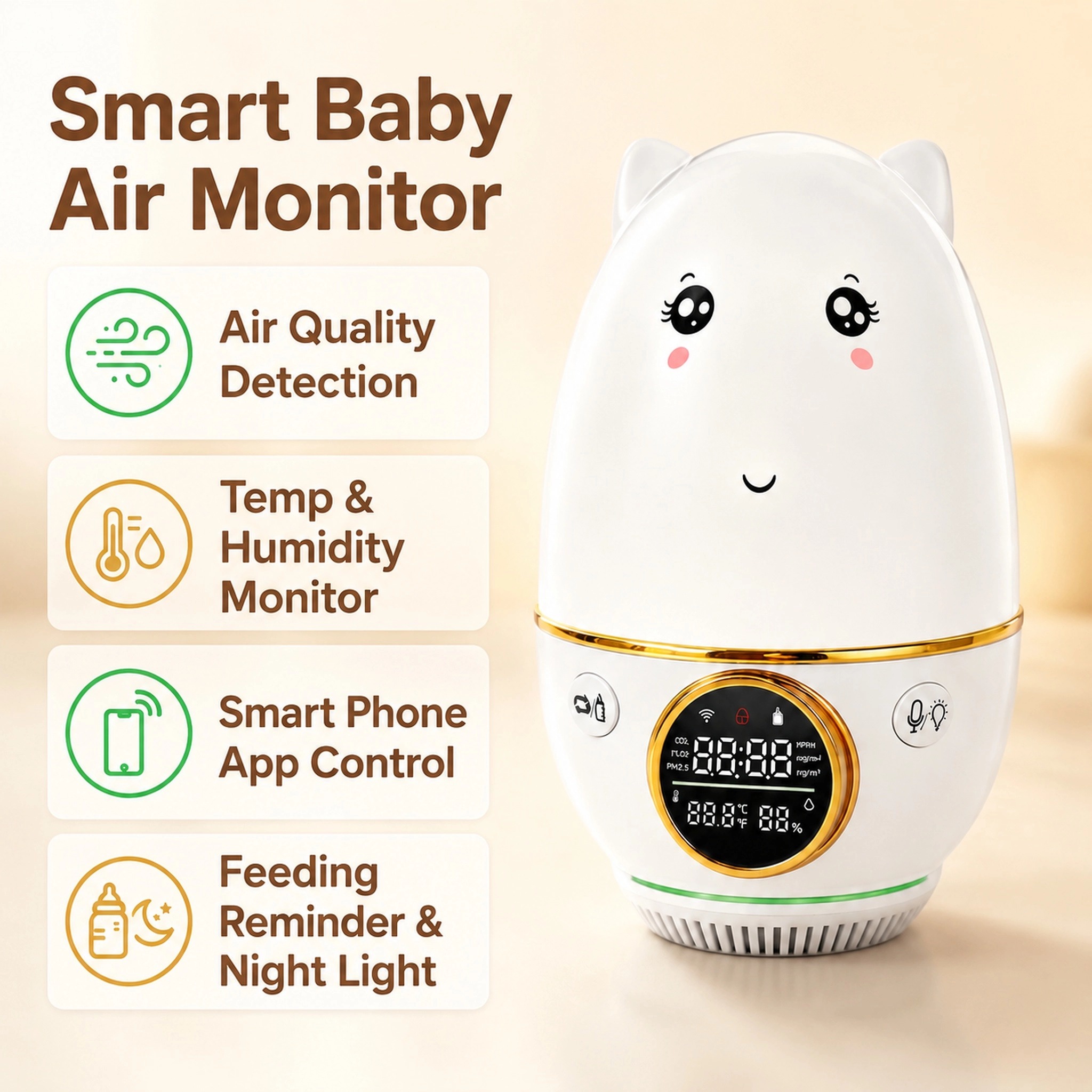 HoldPeak Baby Monitor CO₂±50pp - Baby Nursery And Co review and price