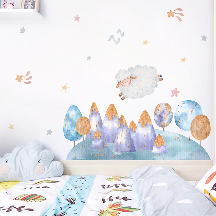 Cartoon Cute Sheep Flying Fore - Baby Nursery Tree review and price