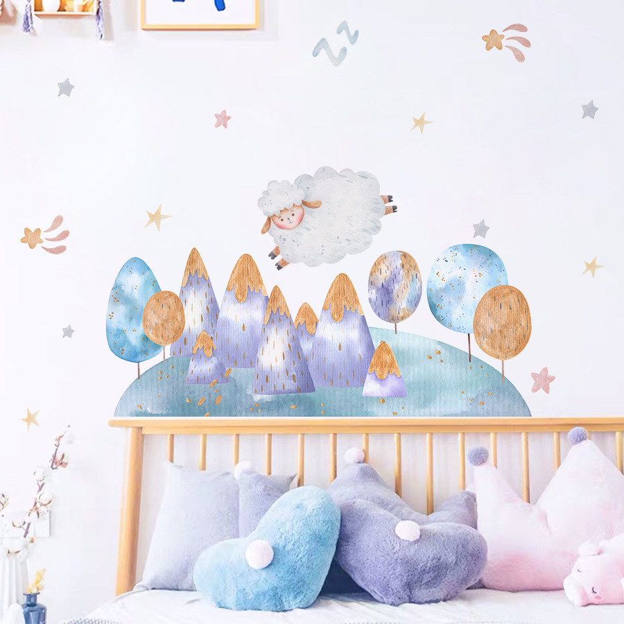 Cartoon Cute Sheep Flying Fore - Baby Nursery Tree review and price