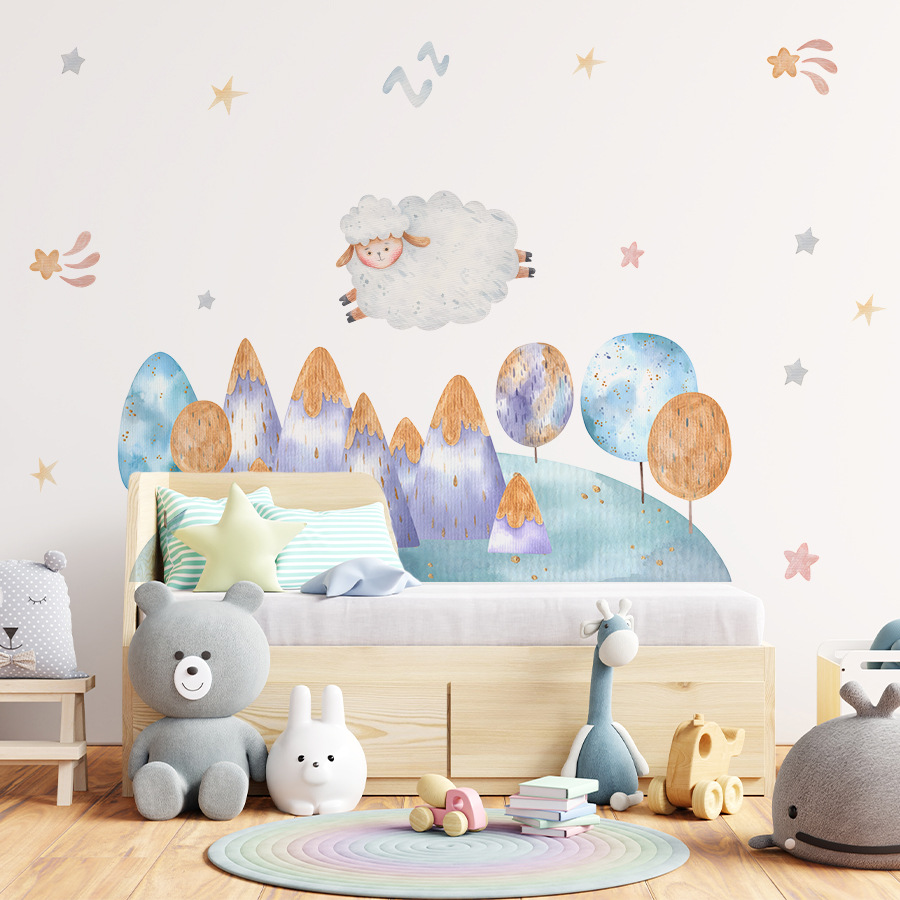 Cartoon Cute Sheep Flying Fore - Baby Nursery Tree review and price