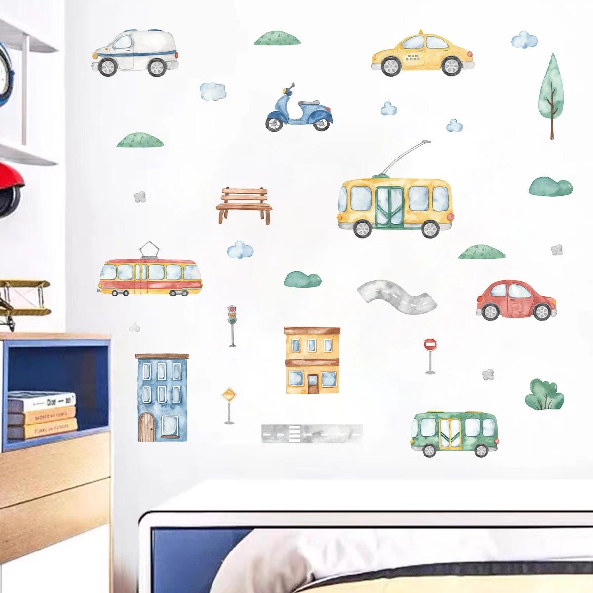 Cartoon Tree Bus Car Wall Stic - Baby Nursery Tree review and price
