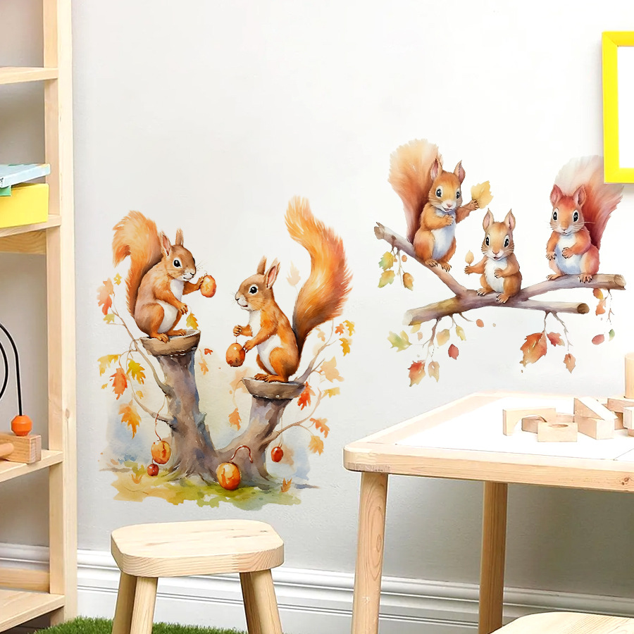 Cartoon Cute Warm Squirrel Fam - Baby Nursery Tree review and price