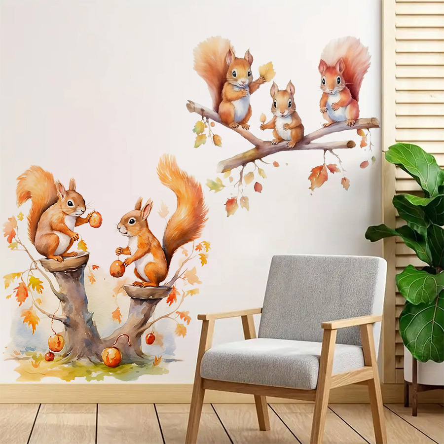 Cartoon Cute Warm Squirrel Fam - Baby Nursery Tree review and price