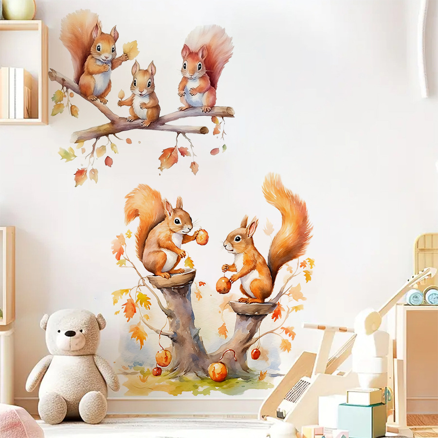 Cartoon Cute Warm Squirrel Fam - Baby Nursery Tree review and price