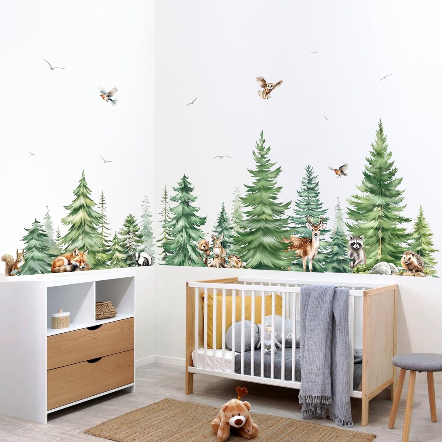 Large Watercolor Pine Tree Ani - Baby Nursery Tree review and price