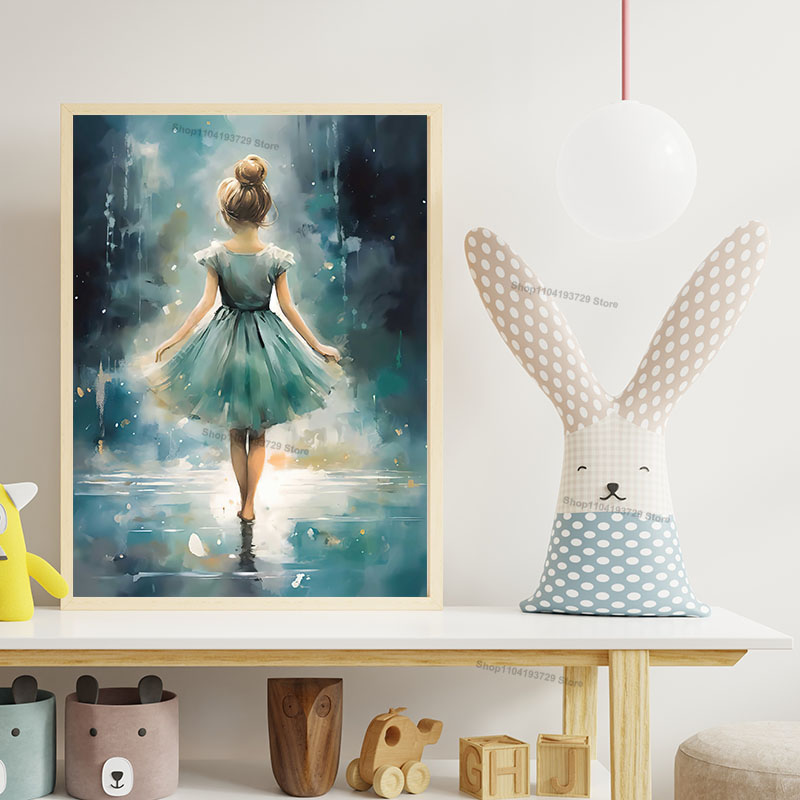 Watercolor Ballet Girl Shoes C - Baby Nursery Pictures review and price