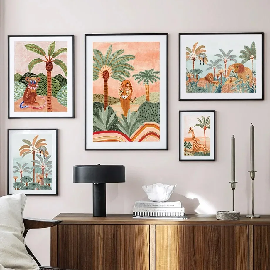 Boho Jungle Animals Tiger Monk - Baby Nursery Tree review and price
