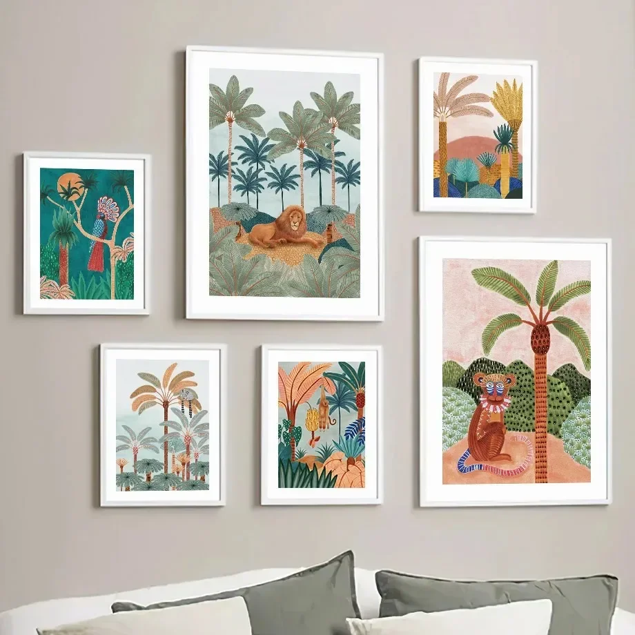 Boho Jungle Animals Tiger Monk - Baby Nursery Tree review and price