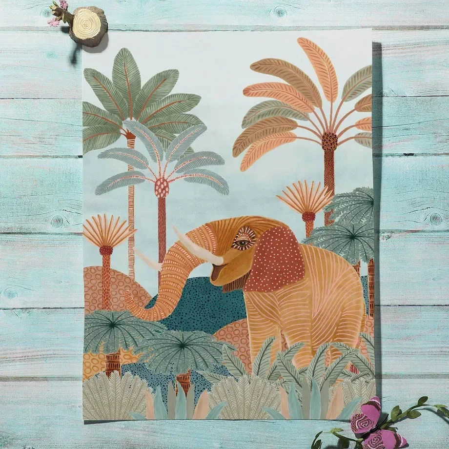 Boho Jungle Animals Tiger Monk - Baby Nursery Tree review and price