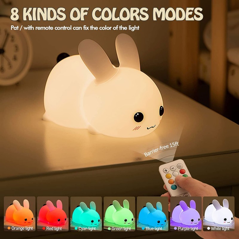 LED Rabbit Night Light Remote  - Baby Nursery Egg Light review and price