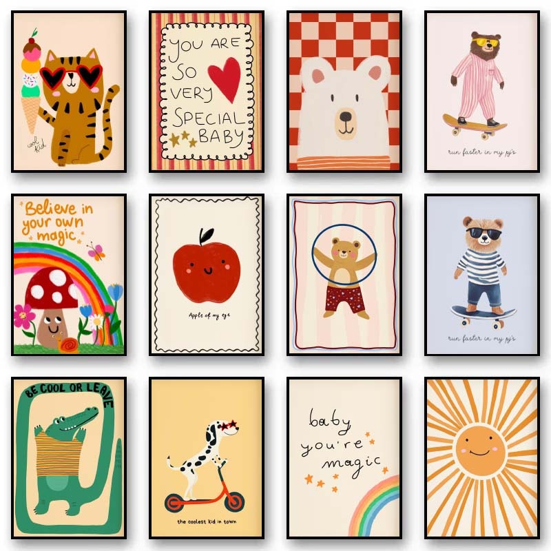 Animals Poster Prints Nordic F - Baby Nursery Pictures review and price