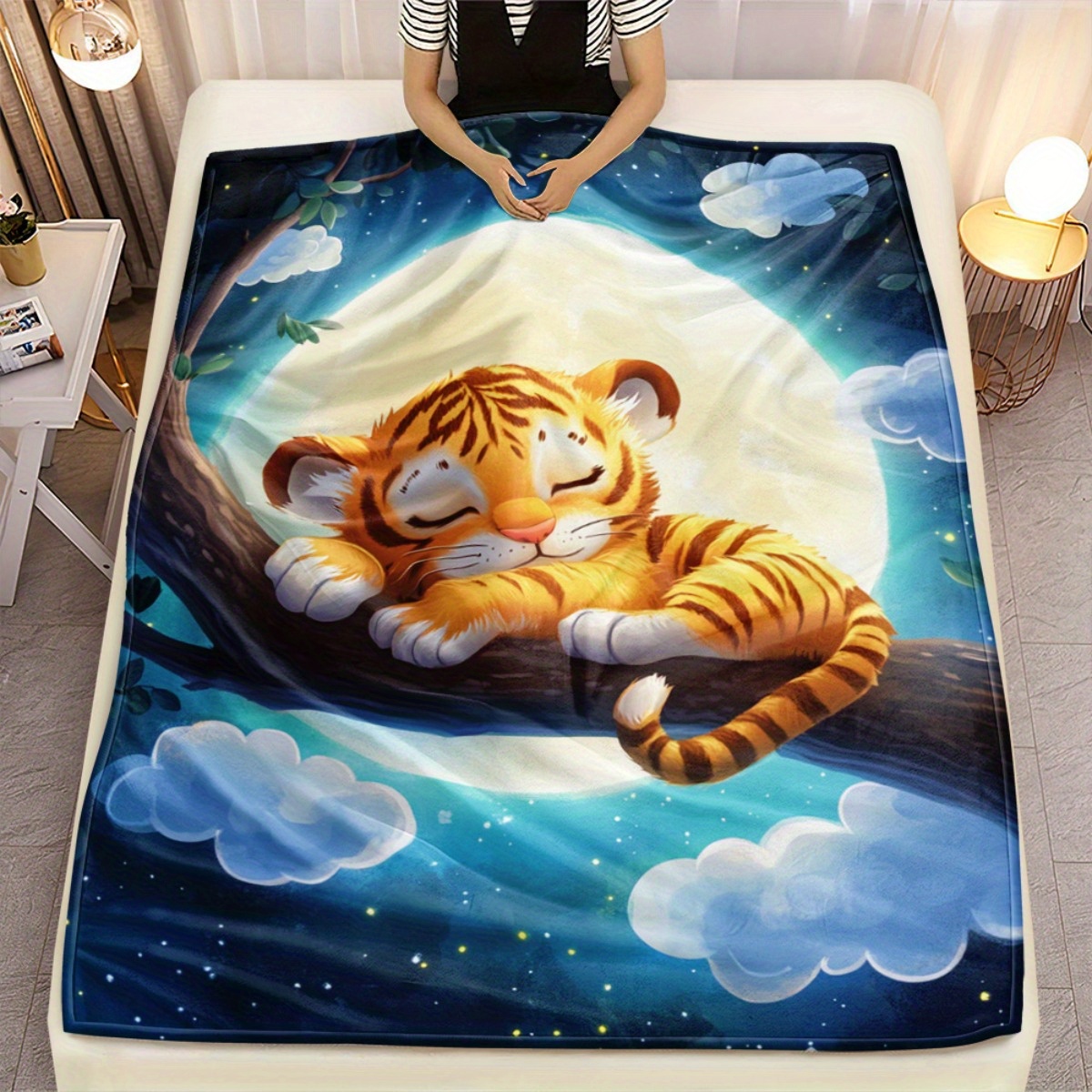 Cute sleeping tiger on tree br - Baby Nursery Tree review and price