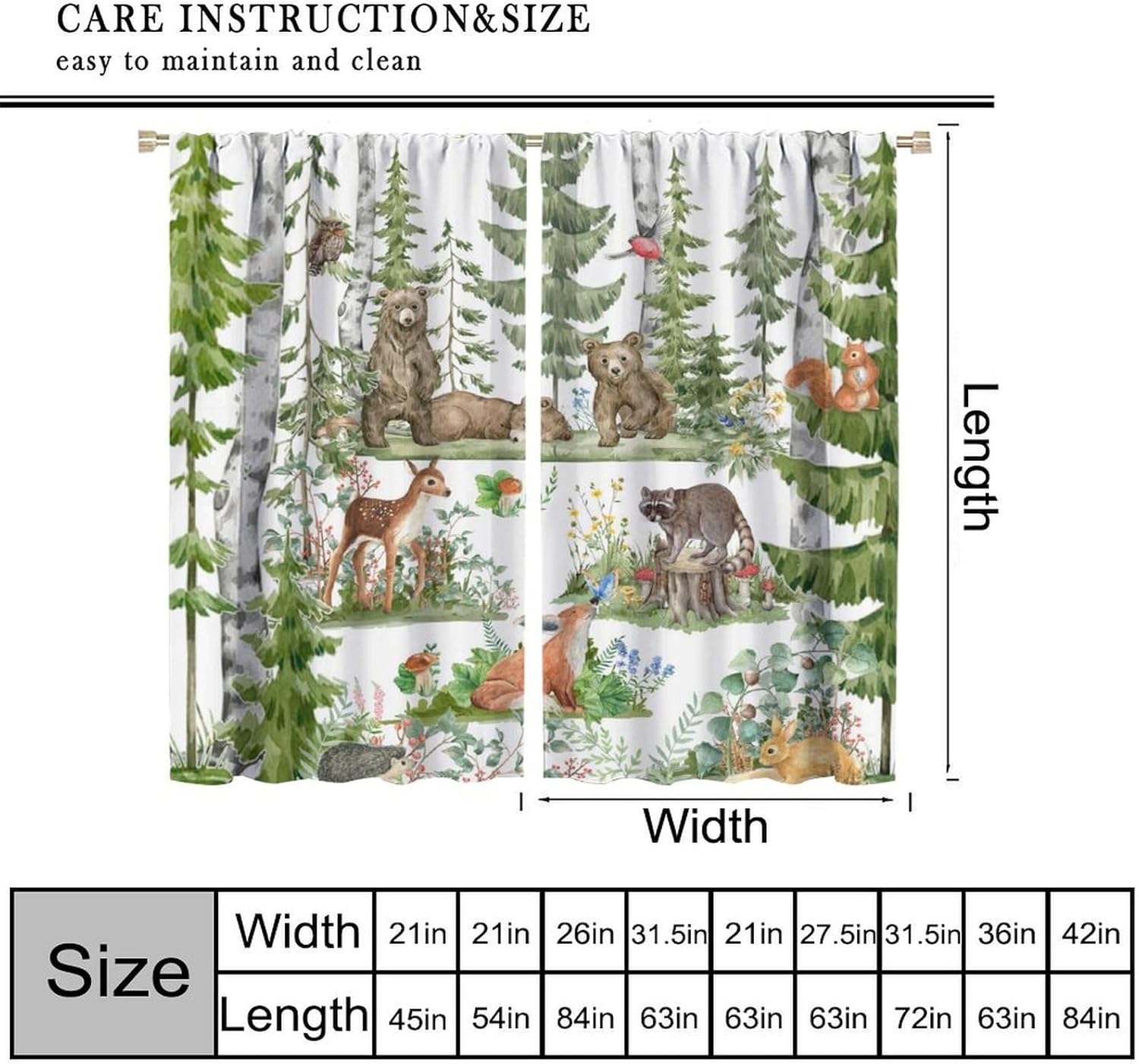 Forest Animal Curtains for Kid - Baby Nursery Tree review and price