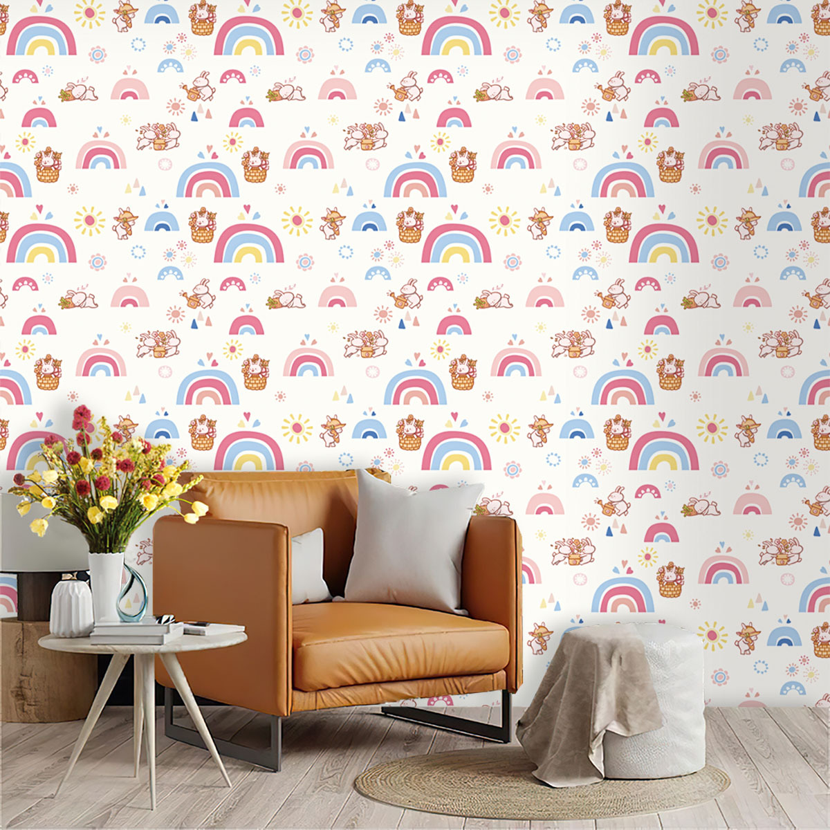Boho Rainbow Kids Stick and Pe - Baby Nursery Peel And Stick Wallpaper review and price