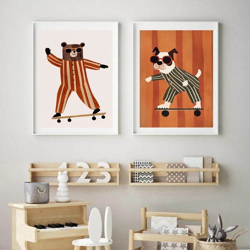1pc frameless Funny Animals Ra - Animals Baby Nursery review and price