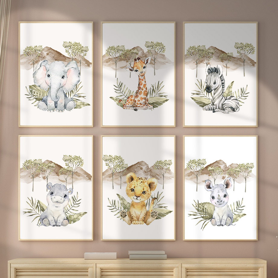 Giraffe Zebra Elephant Lion Hi - Baby Nursery Tree review and price