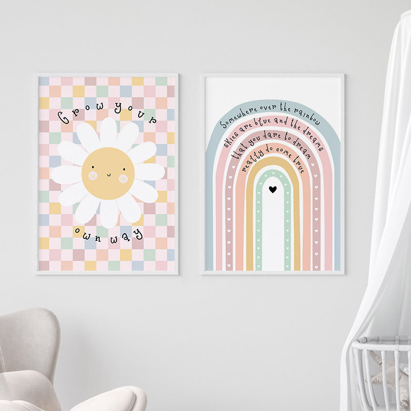 Sun Flower Rainbow Cloud Heart - Baby Nursery Pictures review and price