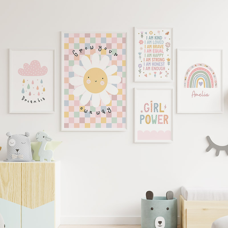 Sun Flower Rainbow Cloud Heart - Baby Nursery Pictures review and price