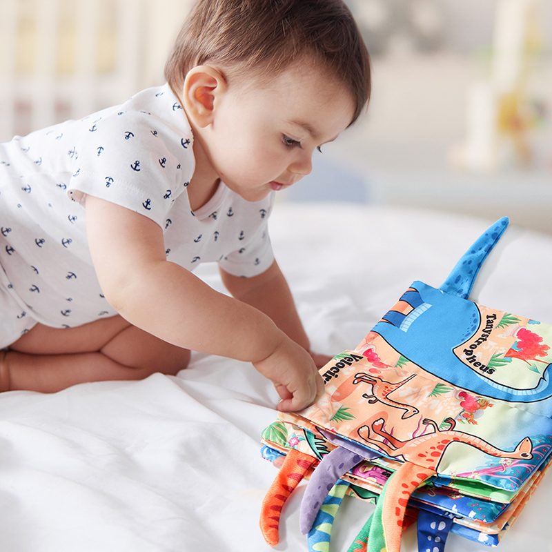 Baby Cloth Book 6 Page Dinosau - Baby Nursery Books review and price